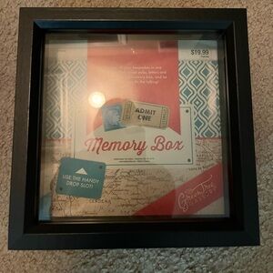 Black square wood and glass memory box